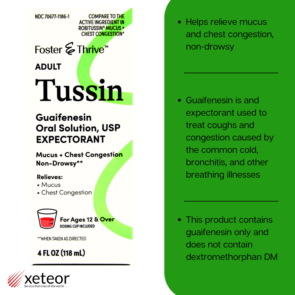 Foster & Thrive Adult Tussin Guaifenesin 200 mg Expectorant Syrup Benefits