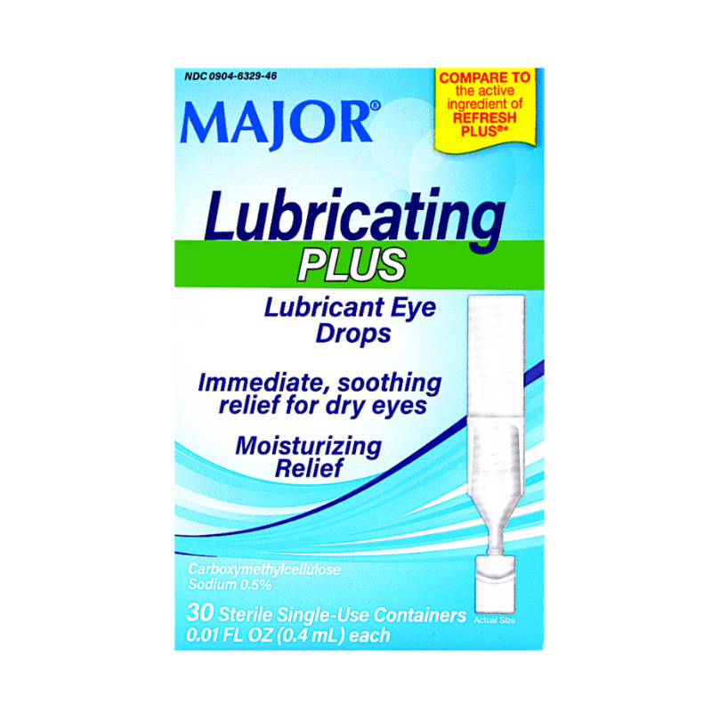 Major Lubricating Plus Eye Drops 30 Single Use Containers Refresh Plus
