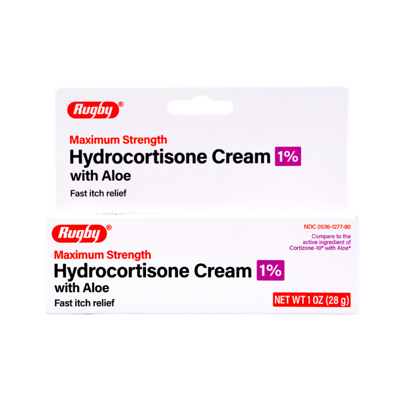 Rugby Maximum Strength Hydrocortisone Cream 1% With Aloe